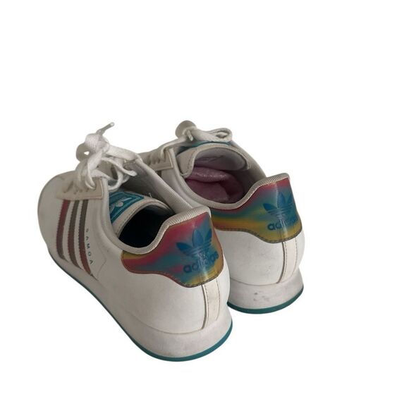 Adidas Samoa White Sneakers with Multicolor Stripes EUC - Picture 3 of 5